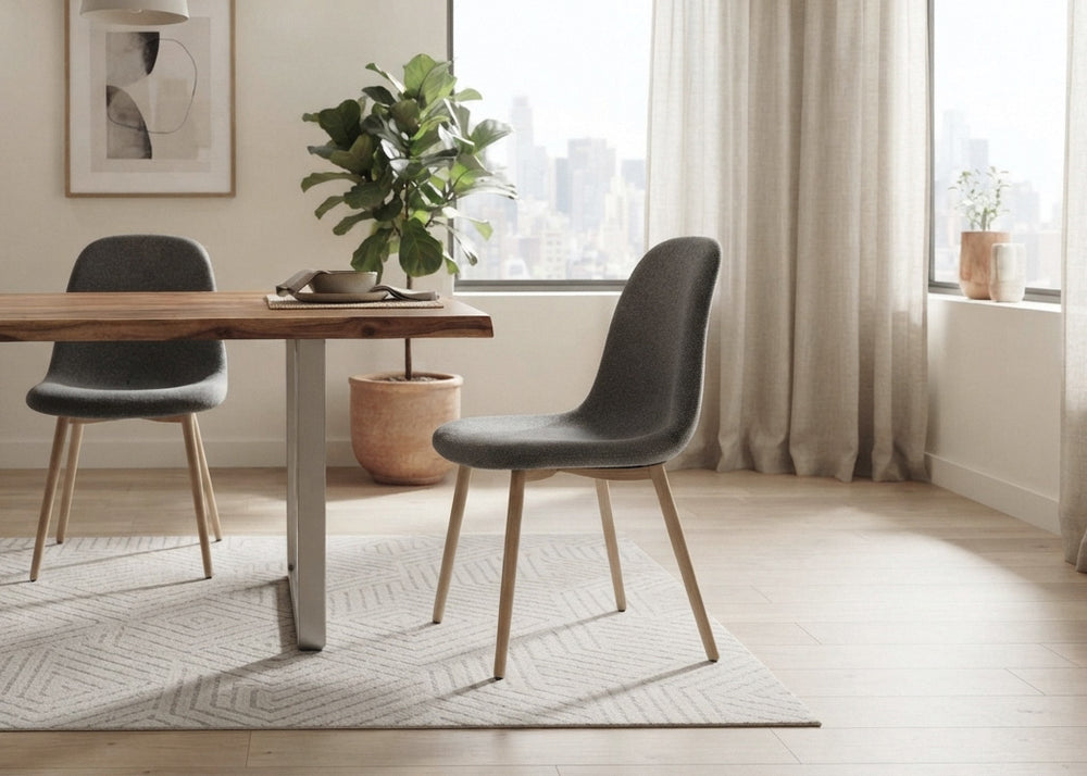 Silla de Comedor Riko Tapizado en Gris