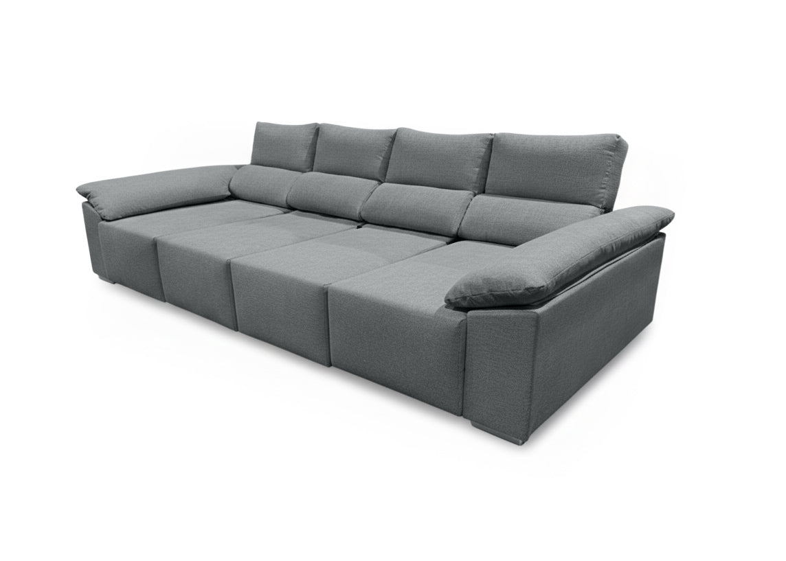 Mega Sofá Cama Barcelona Chaise Longue con Arcon, 335cm