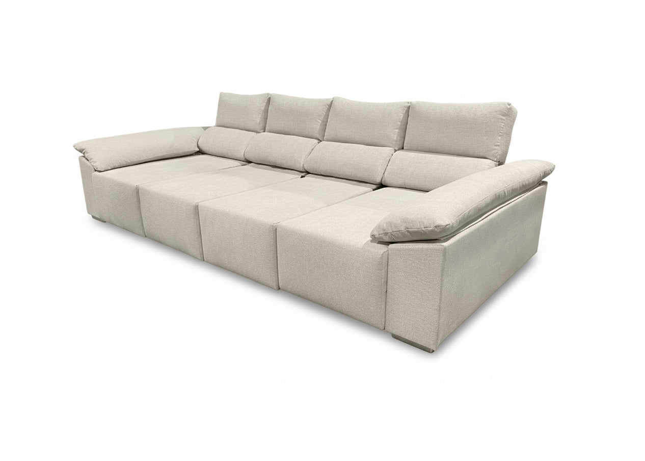 Mega Sofá Cama Chaise Longue Barcelona con Arcon, 335cm
