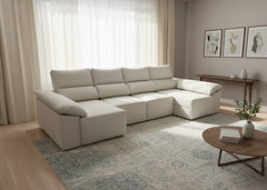 Mega Sofá Cama Chaise Longue Barcelona con Arcon, 335cm