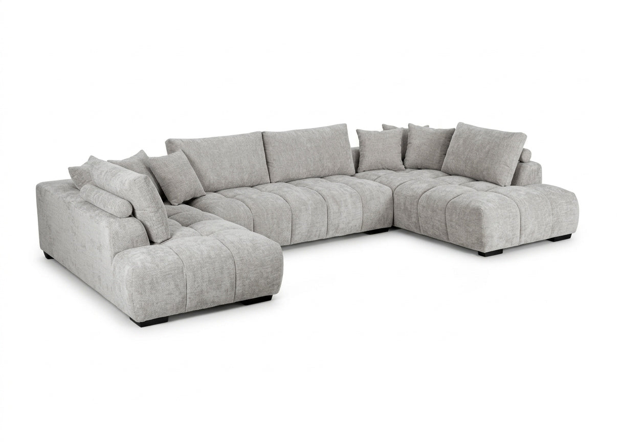 Sofa Rinconera Chaise Longue G-Silver 372cm