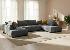 Sofa Rinconera Chaise Longue G-Silver 372cm