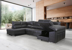 Canapé-lit Méridienne Nuage 345cm. Coin d'angle, avec Arcon + 3 bouffées