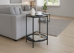 Mesa Auxiliar Redonda Nancy Diseño Industrial Negro