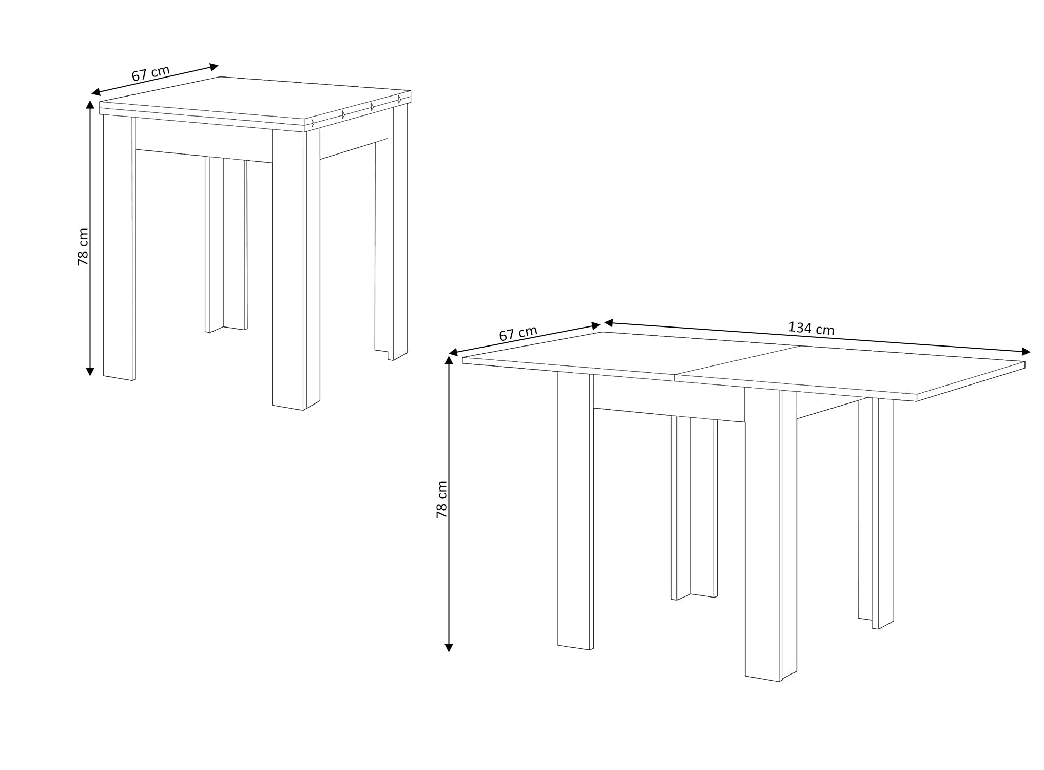 Table d'appoint extensible Faroe 134 cm. Salle à manger ou cuisine