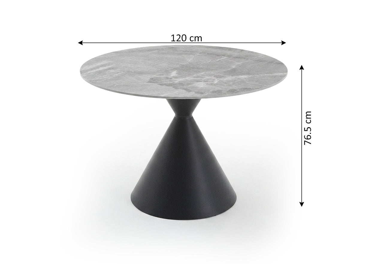 Mesa Redonda de Comedor Alma con Acabado Marmol 120cm