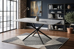 Mesa Fija de Comedor con Acabado Marmol 160cm