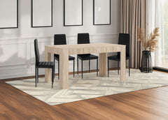 Mesa Extensible de Comedor o Cocina + 4 Sillas en Polipiel/metal