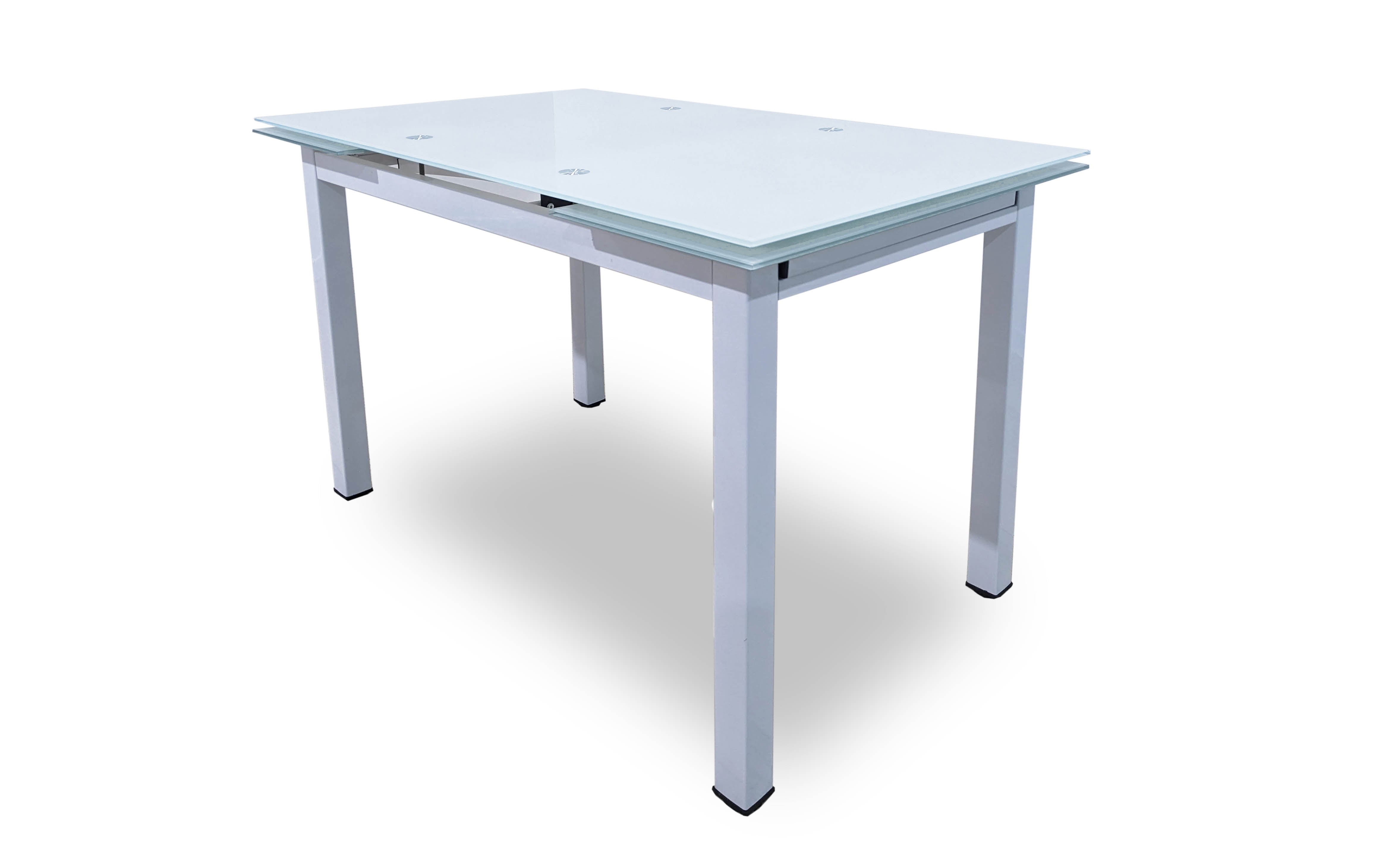 Table Extensible en Verre 170cm + 6 Chaises en Similicuir