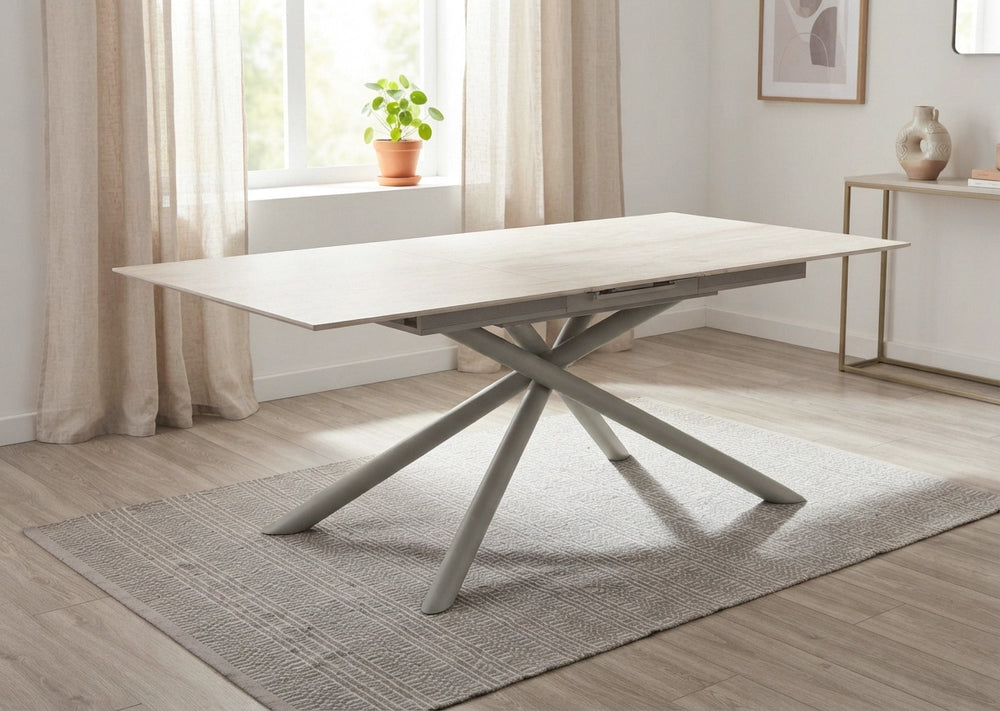 Mesa Extensible Tamar con Acabado Natural 160cm a 200cm. Comedor o Cocina