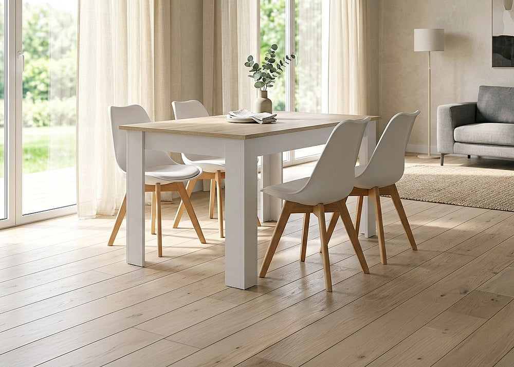 Pack Mesa Fija de Comedor o Cocina + 4 Sillas Nordic