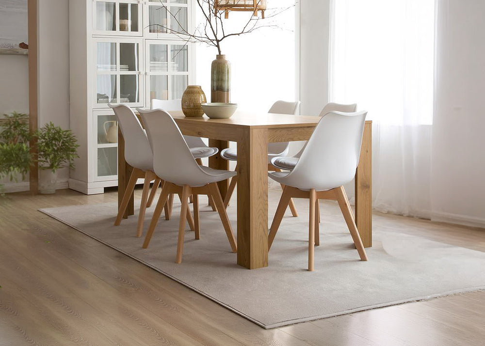 Pack Mesa Fija de Comedor o Cocina + 6 Sillas Nordic