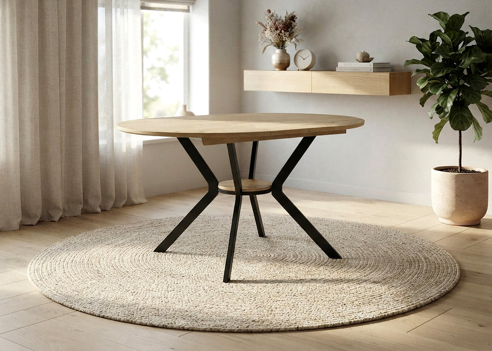 Mesa Redonda Extensible Dalia 153cm. Comedor o Cocina