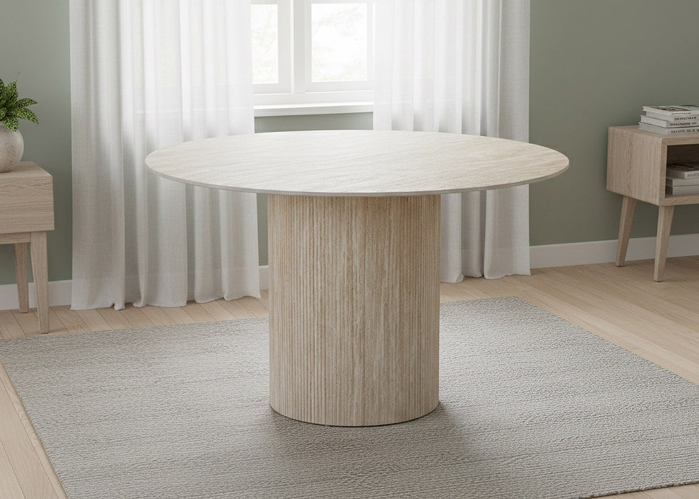 Mesa Redonda Petra Efecto Marmol 120cm. Comedor o Cocina