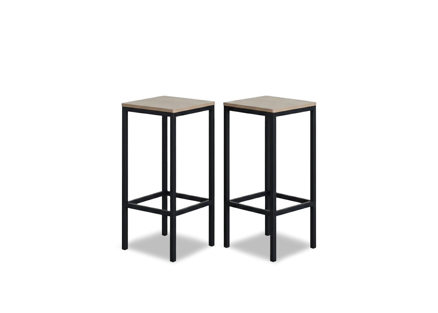 Mesa de Bar en Madera y Metal + 2 Taburetes Nancy, Diseño Industrial