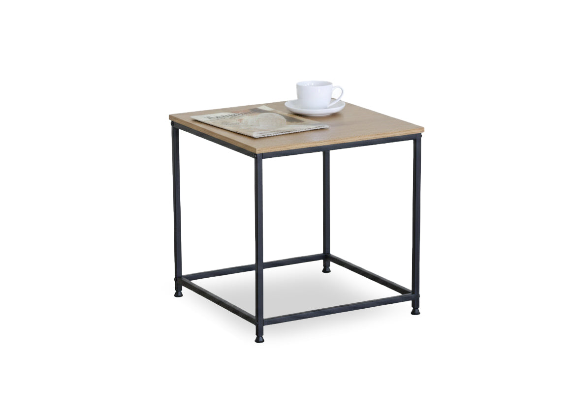 Mesita Auxiliar en Madera y Metal Nancy, Estilo Industrial