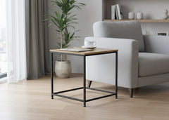 Mesita Auxiliar en Madera y Metal Nancy, Estilo Industrial