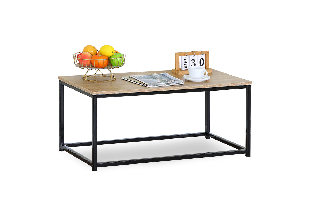 Mesa de Centro Nancy en Madera y Metal, Diseño Industrial