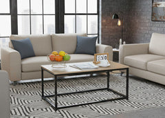 Mesa de Centro Nancy en Madera y Metal, Diseño Industrial