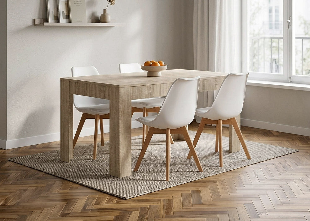 Pack Mesa Extensible de Comedor o Cocina + 4 Sillas Nordic