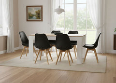 Pack Mesa Extensible de Comedor o Cocina + 6 Sillas Nordic