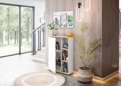 Meuble d'entrée console Adhara + miroir et étagère à chaussures