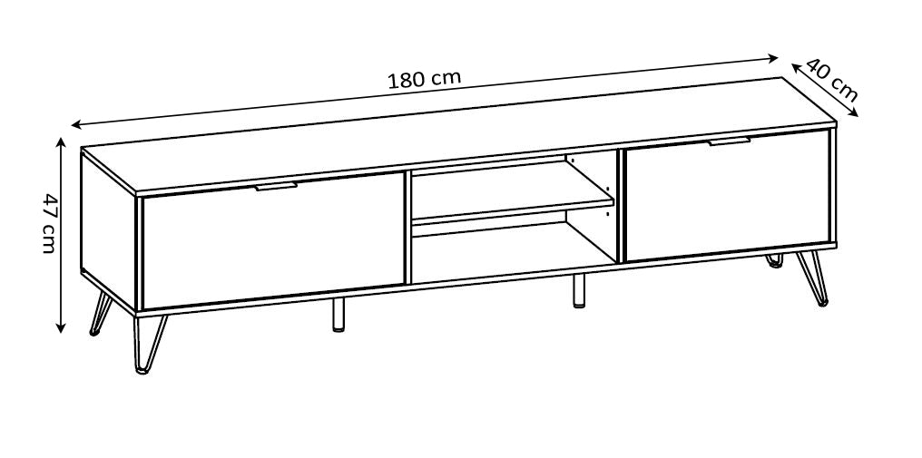 Meuble TV corail 180x47cm