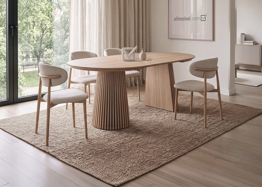 Mesa Redonda Extensible Grecia 200cm + 4 Sillas