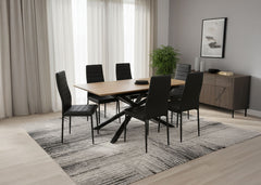 Pack Mesa Extensible HD + 6 Sillas Polipiel