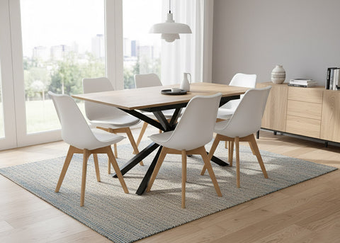 Pack Mesa Extensible HD + 6 Sillas Nordic