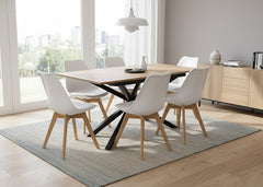 Pack Mesa Extensible HD + 6 Sillas Nordic