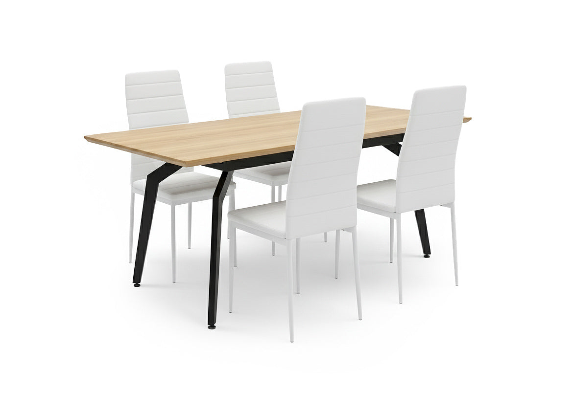 Pack Mesa HD Extensible + 4 Sillas Polipiel