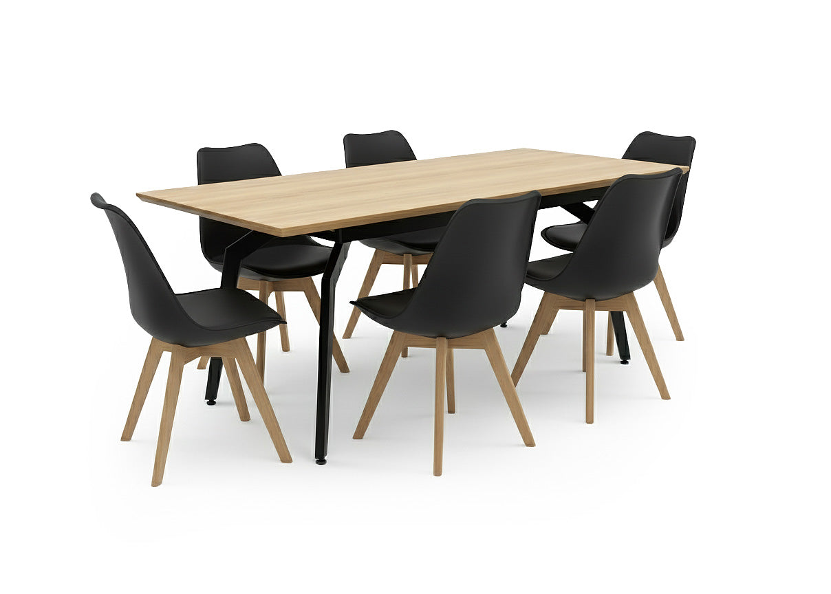 Pack Mesa HD Extensible + 6 Sillas Nordic