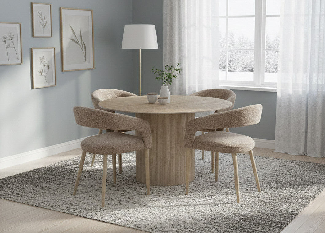 Mesa Redonda Petra 120cm + 4 Sillas