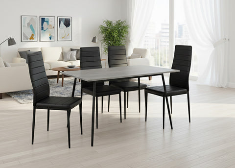 Mesa de Comedor 140cm + 4 Sillas Polipiel