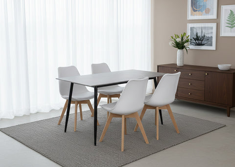 Mesa de Comedor 140cm + 4 Sillas Nordic