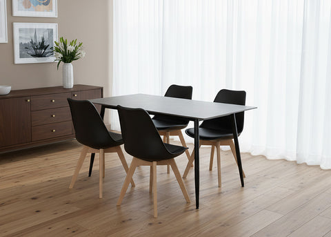 Mesa de Comedor 160cm + 4 Sillas Nordic