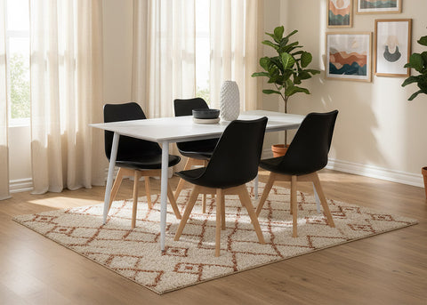 Mesa de Comedor 180cm + 4 Sillas Nordic
