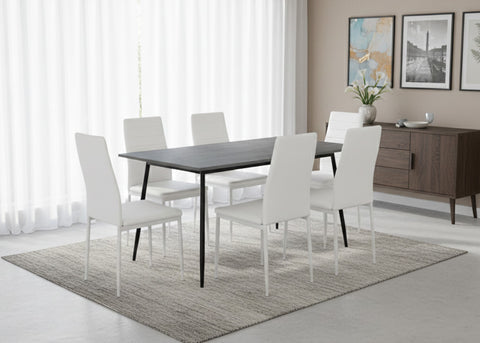 Mesa de Comedor 140cm + 6 Sillas Polipiel