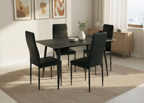 Mesa de Comedor 180cm + 4 Sillas Polipiel