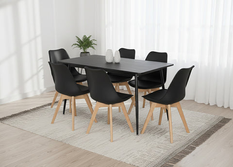 Mesa de Comedor 180cm + 6 Sillas Nordic