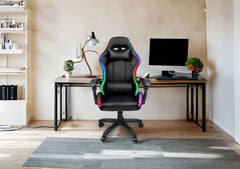 Chaise de jeu ergonomique et pivotante YN avec lumières LED