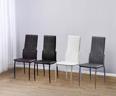 Chaise de salle à manger en similicuir/métal