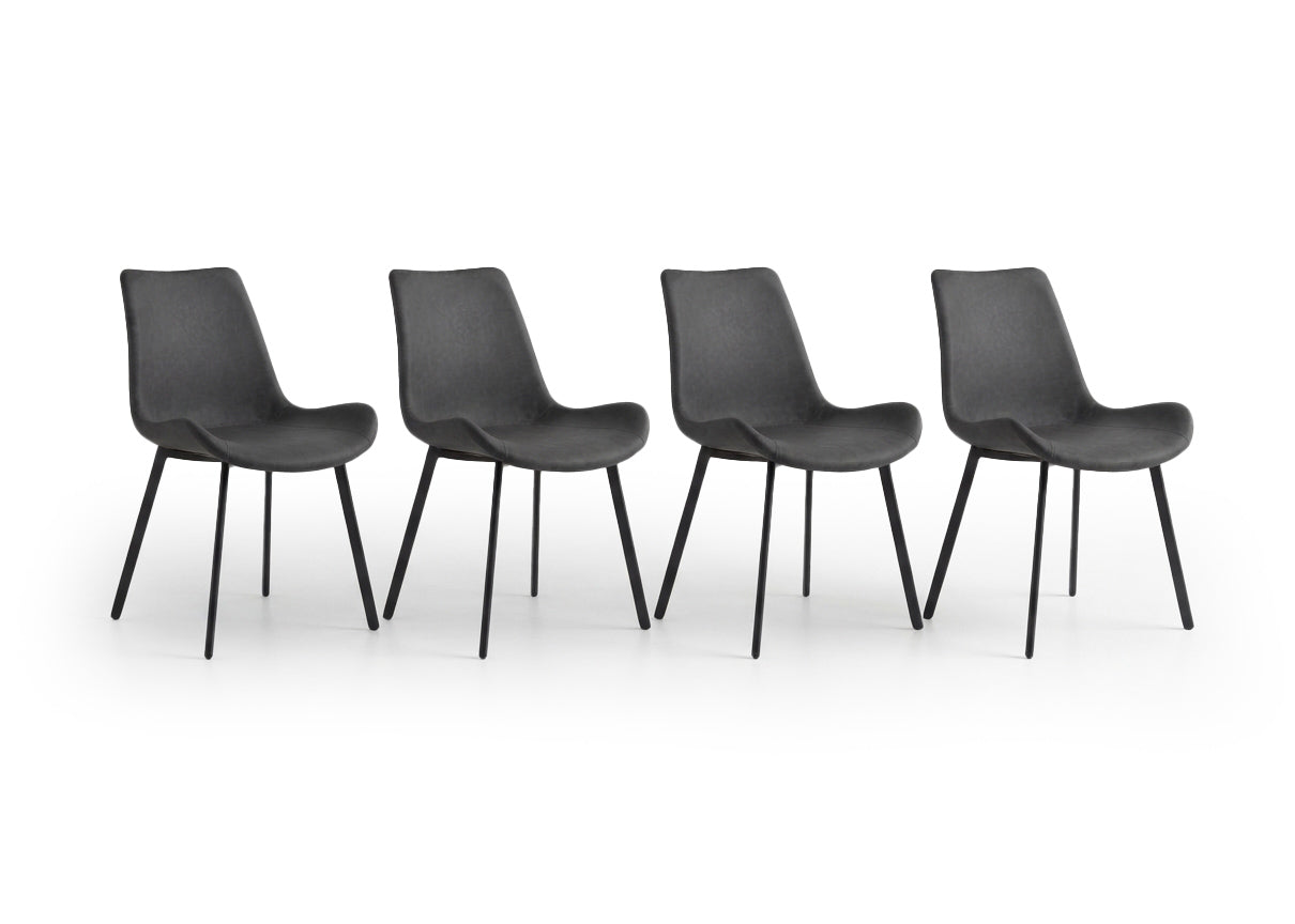 Silla de Comedor Cleo en Polipiel Gris