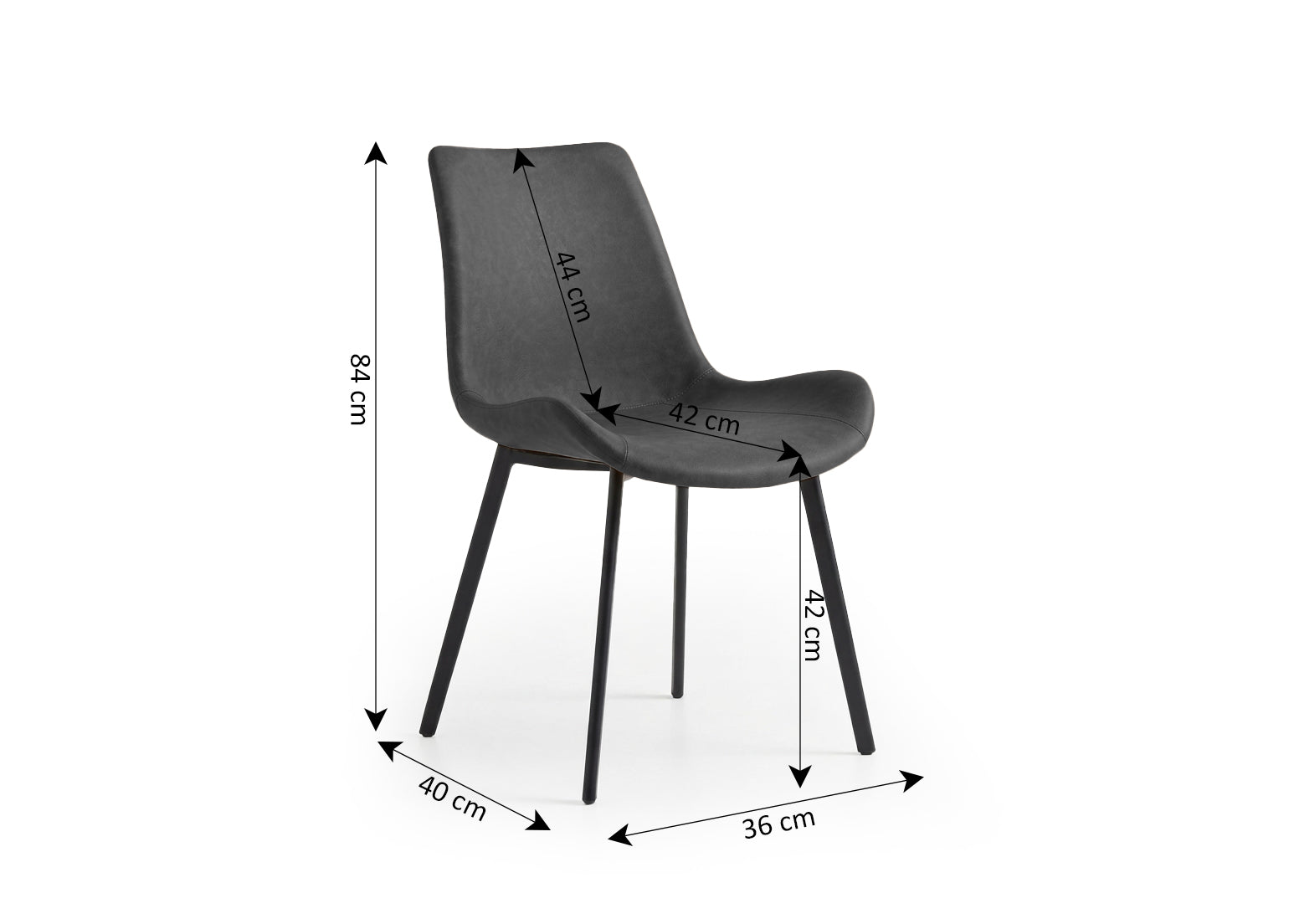 Silla de Comedor Cleo en Polipiel Gris