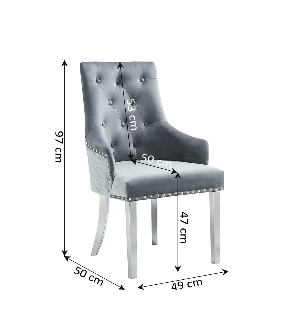 Chaise de salle à manger en velours Infanta