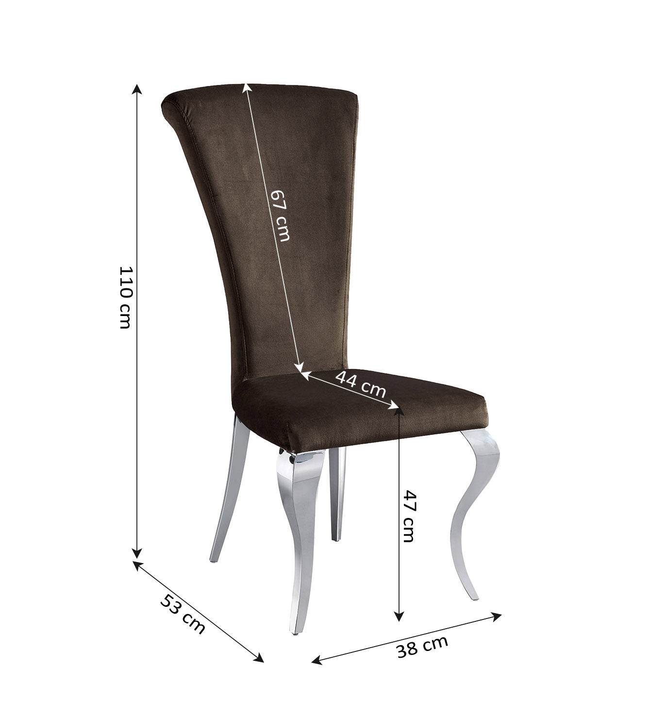 Chaise de salle à manger en velours Marquise