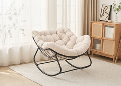 Silla Mecedora Milan Beige. Muebles de Dormitorio, Jardin o Terraza