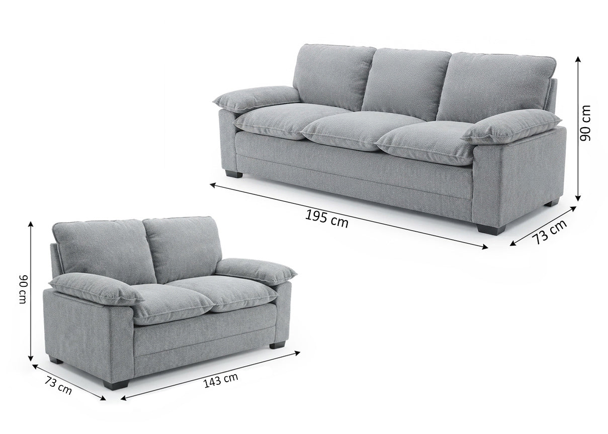 Conjunto de Sofas 3+2 Plazas Noon Gris
