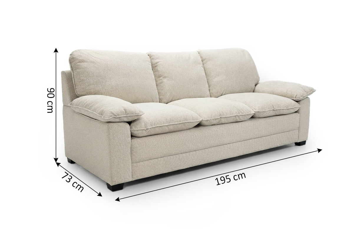Sofa 3 Plazas Noon 195cm Beige
